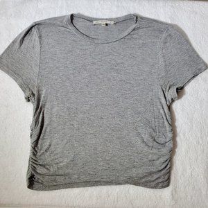 ANTISTAR Gray Side Ruching Crop Top, Large